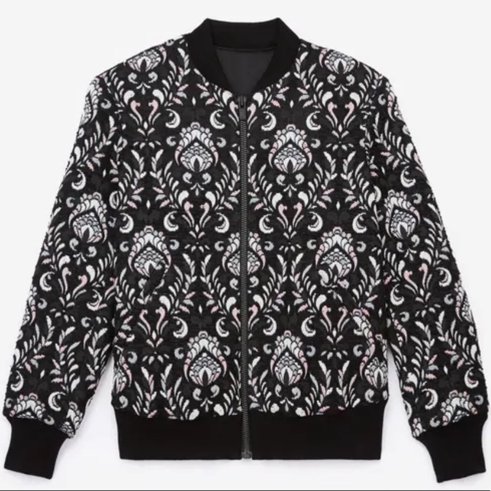 NWT THE KOOPLES Jacquard Foliage Bomber Jacket